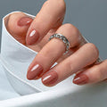 CurvLife Oval Milky White Press On Nails Extra Short, Summer Soft Gel Reusable Fake Nails Kit with Glue & Tabs, 32Pcs 16Size Salon-Quality Stick On Nails for Women At-Home Manicure