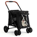 CANINE CANYON Scout Pet Stroller, Heavy Duty Dog Stroller for Large & Medium Dogs, Foldable Pet Stroller for 2 Dogs with All-Terrain Wheels, Storage Pocket & Cup Holder, 55 lbs Capacity, Grey