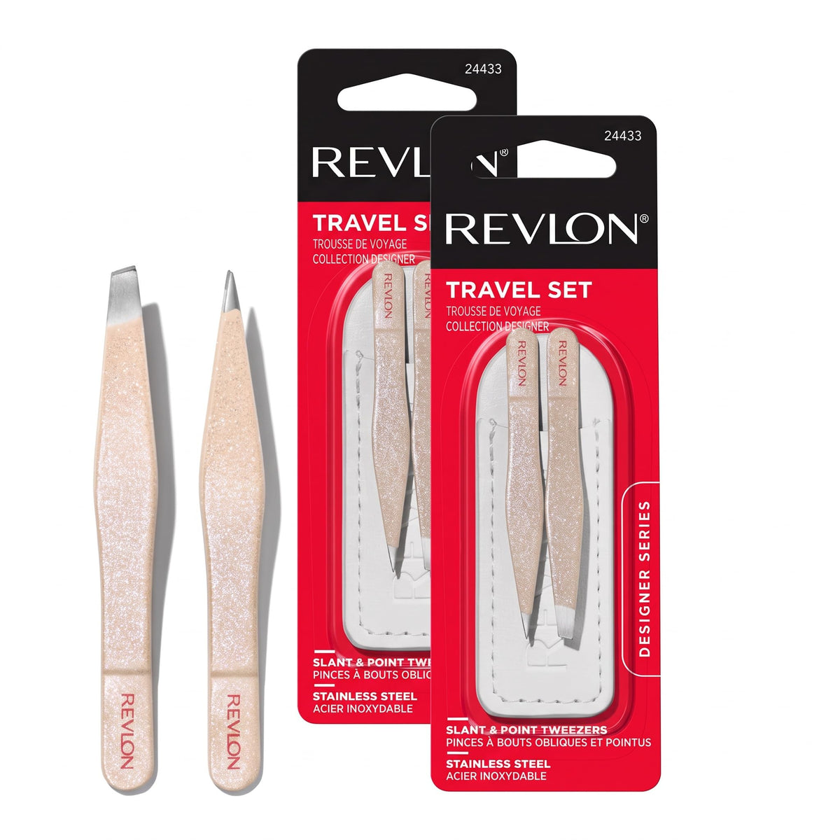 Revlon Designer Series 2-Piece Mini Tweezer Set For Travel