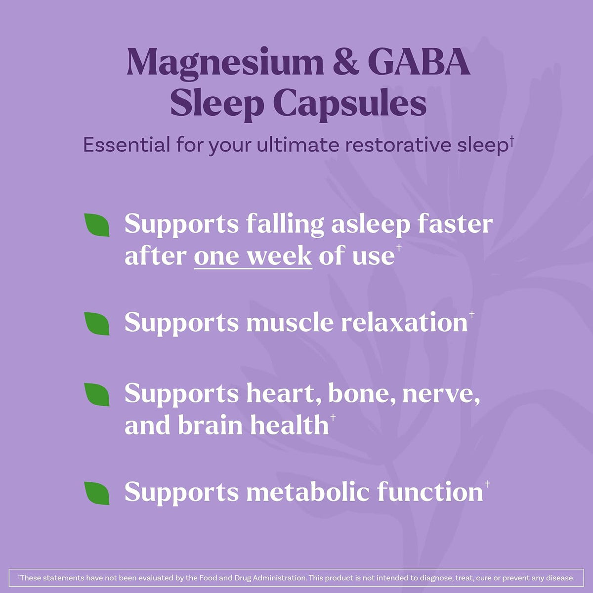 Natrol Sleep & Restore Magnesium Glycinate 100 mg, Melatonin-Free, 60 Count | Melatonin-Free Capsules, Nightitme Sleep-Aid for Adults, Calm Magnesium Glycinate with GABA, Botanical Blend, 100% Drug-Free