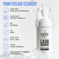 STACY LASH Eyelash Extension Shampoo + Brush / 1.69 fl.oz / 50ml / Korean Makeup Remover/Eyelid Foaming Cleanser/Wash for Extensions & Natural Lashes/Supplies for Professional & Home Use