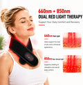 Neck Heating Pad for Pain Relief, Cordless Vibrating Neck Massager with 660nm 850nm Red Light, 3000mAh Battery 3 Heat Levels, Heated Neck Brace Wrap up to 33 Inches for Soreness Stiffness