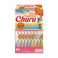 INABA Churu Cat Treats, Lickable, Squeezable Creamy Purée Cat Treat with Green Tea Extract & Taurine, 0.5 Ounces Each Tube, 20 Tubes, Tuna Variety