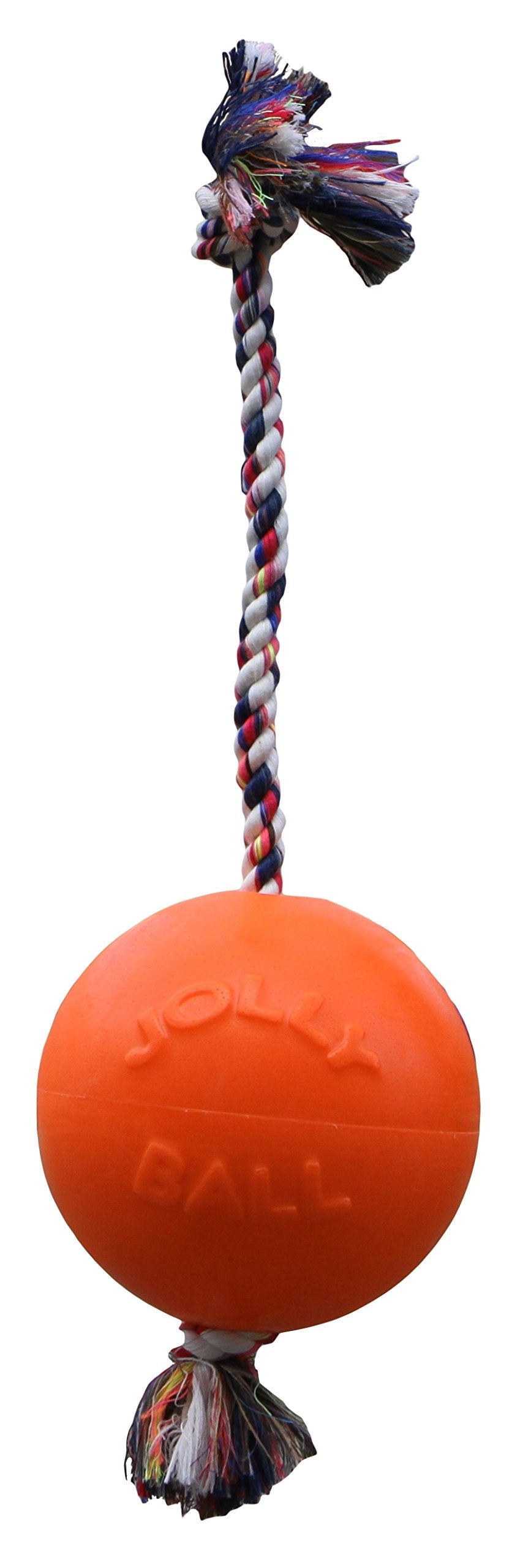 Jolly Pets Romp-n-Roll Rope and Ball Dog Toy, 8 Inches/Large, Blueberry, All Breed Sizes