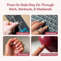 Glamnetic Halloween Press On Nails, Short Almond Glossy, Ghost Besties