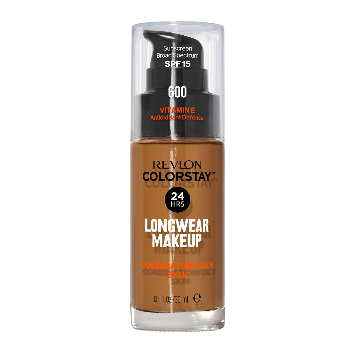 Revlon Liquid Foundation, ColorStay Face Makeup for Combination & Oily Skin, SPF 15, Medium-Full Coverage with Matte Finish, 360 Golden Caramel, 1 Fl Oz