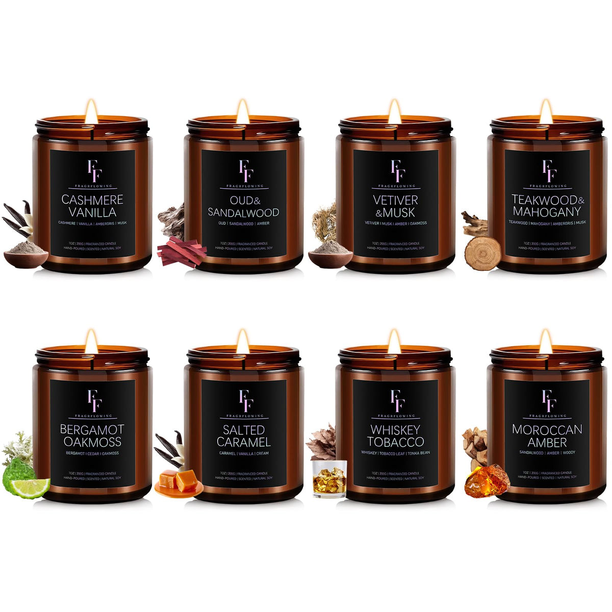 Cashmere Vanilla Scented Candle for Home Soy Wax Candle, Aromatherapy Candle Gift for Women Men, 7oz