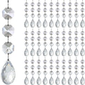 Crystal Snowflake Ornaments Christmas Tree Decorations 30-Pack Hanging Clear Acrylic Snowflake Christmas Tree Ornaments Winter Wonderland Home Decor Indoor, Snow Flake Star Xmas Holiday Party Supplies
