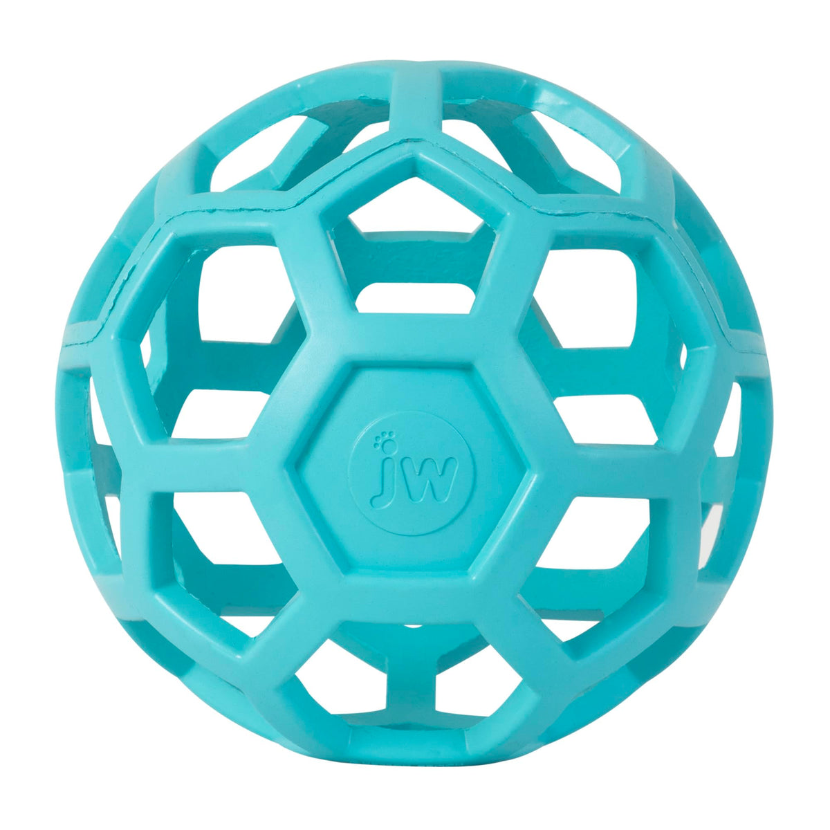 JW Pet HOL-ee Roller™, Dog Toy Puzzle Ball, Natural Rubber, Medium (4.5” Inch Diameter), Pink