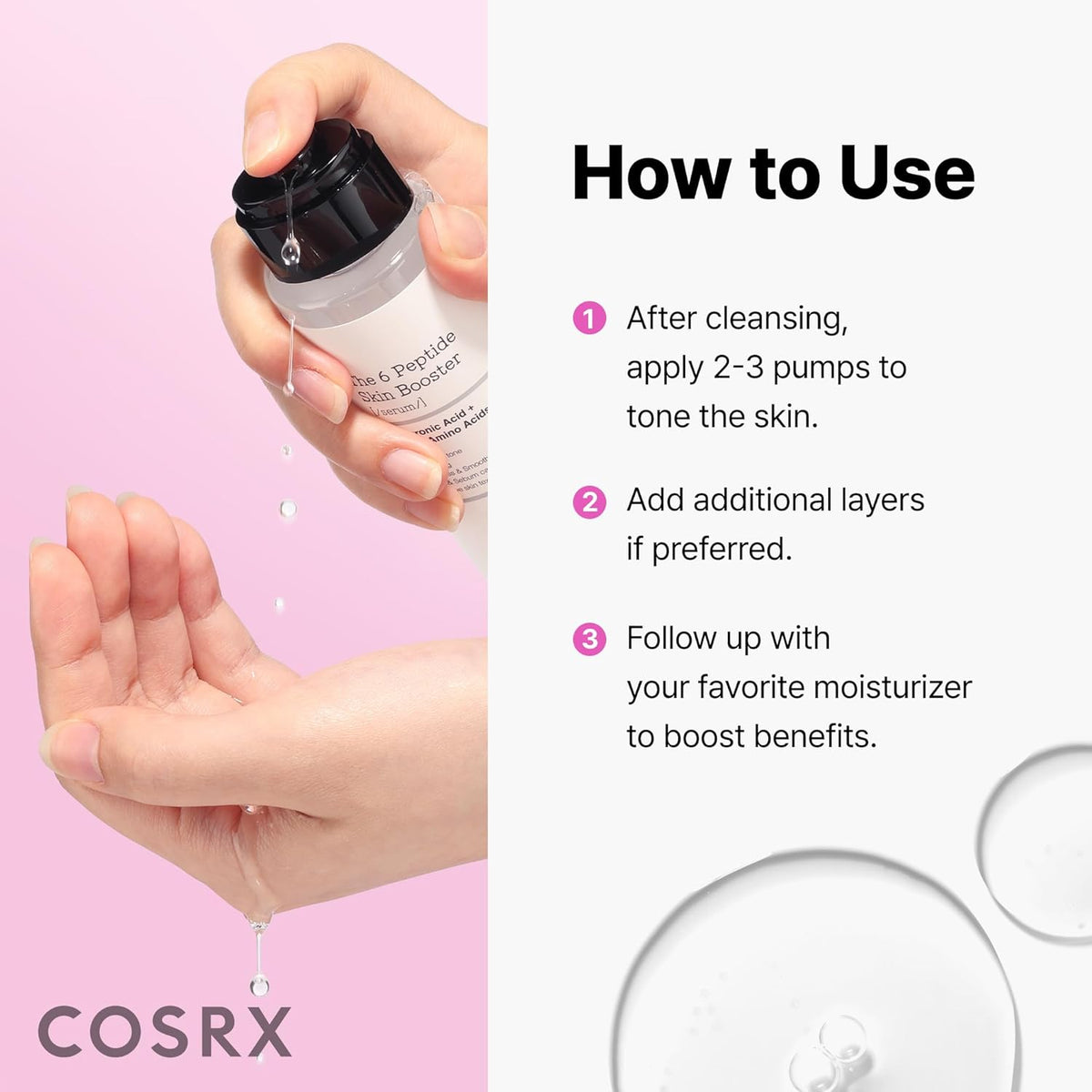 COSRX 6X Peptide Collagen Skin Booster Toner Serum for Dull & Uneven Skin, Preps Skin with Copper Peptides, GHK-Cu, Skin Renewal Boosting Facial Essence, Korean Skin Care, 5.07 oz