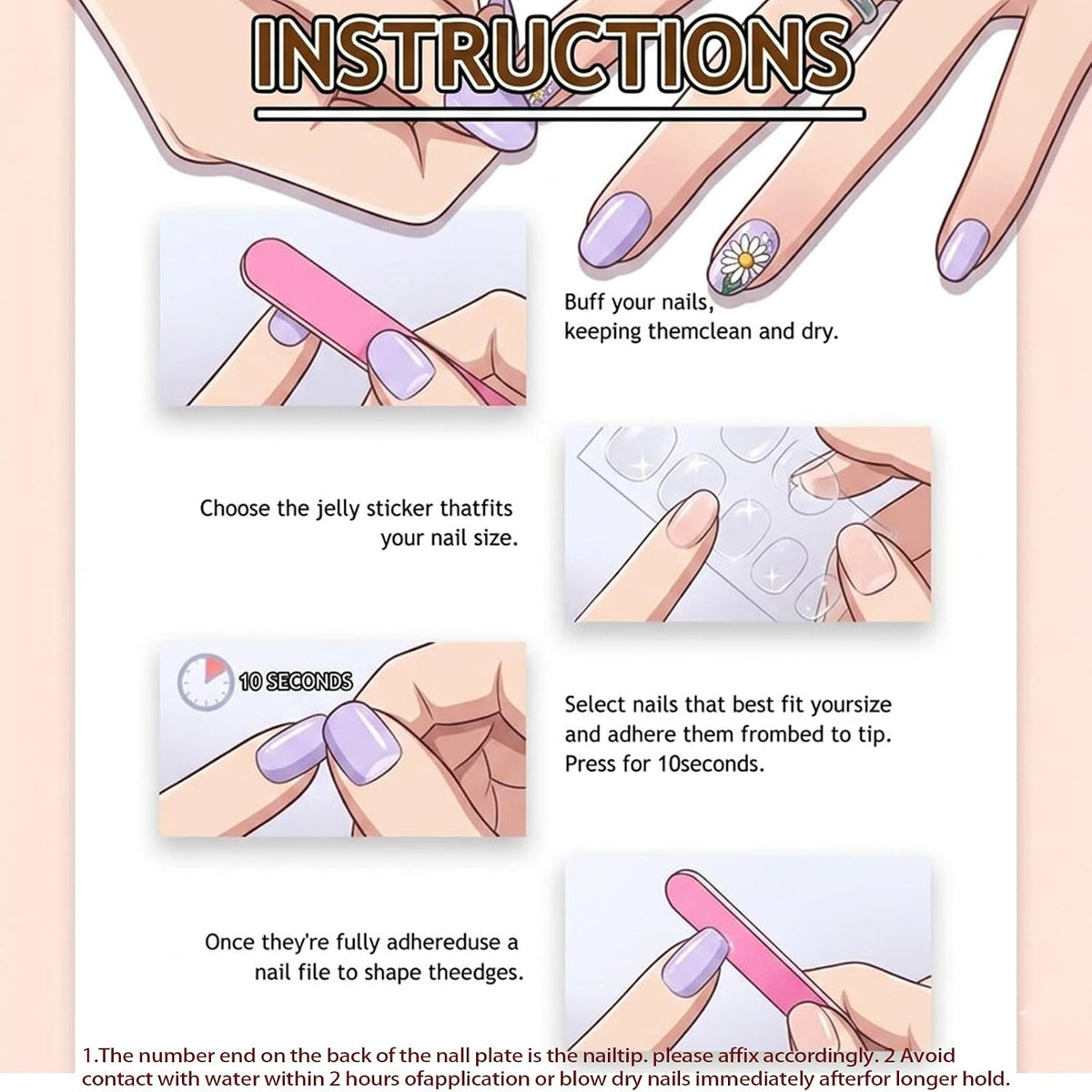 Halloween Press on Nails Medium Almond Ghost Fake Nails 30Pcs