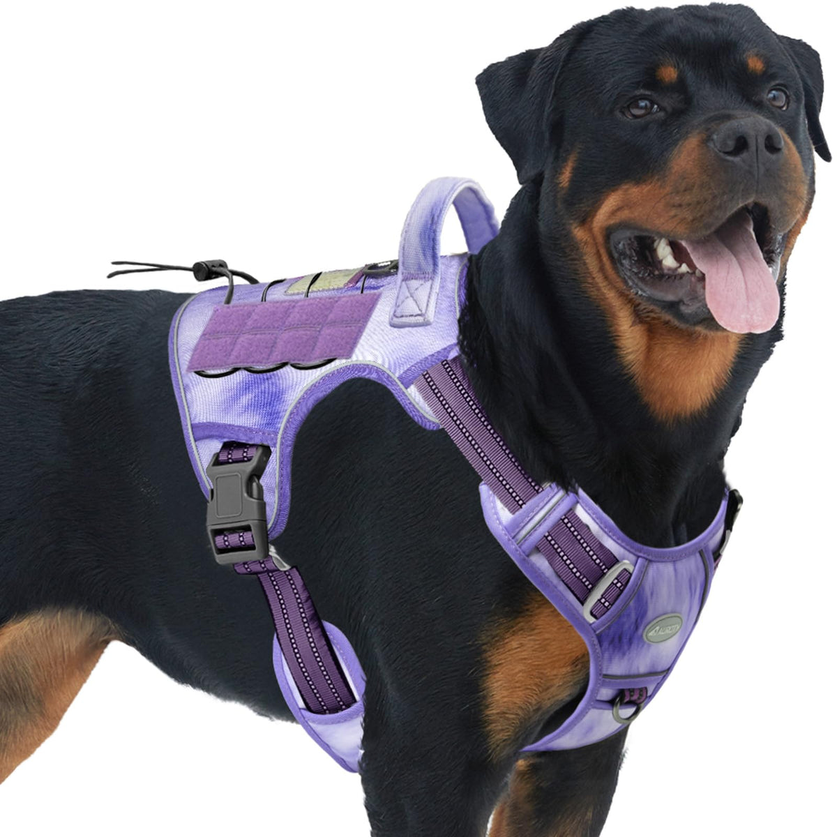 Auroth Tactical Dog Harness for Large Dogs No Pull Adjustable Pet Harness Reflective K9 Working Training Easy Control Pet Vest Military Service Dog Harnesses Army Yellow L