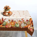 Fall Thanksgiving Tablecloth Waterproof Pumpkin Table Cloths for Autumn Harvest Indoor Outdoor Dining Room Decor-60 * 84" Oval