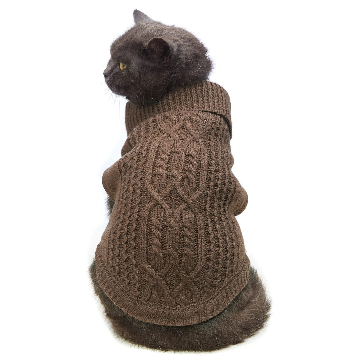 Cat Sweater Stretchy,19 Colors,6 Sizes,Snug Winter (Maple Leaf Red, Medium, Vest)