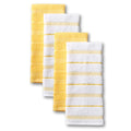 KitchenAid Albany Kitchen Towel 4-Pack Set, Honey Orange/White, 16"x26"