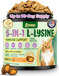Lysine for Cats, L-Lysine for Cats Chews & Lysine Treats, 500 Chews, Immune Support with L-Lysine Supplement, Colostrum, Quercetin & Omega-3, Respiratory, Sneezing, Runny Nose, Eye, Chicken Flavor