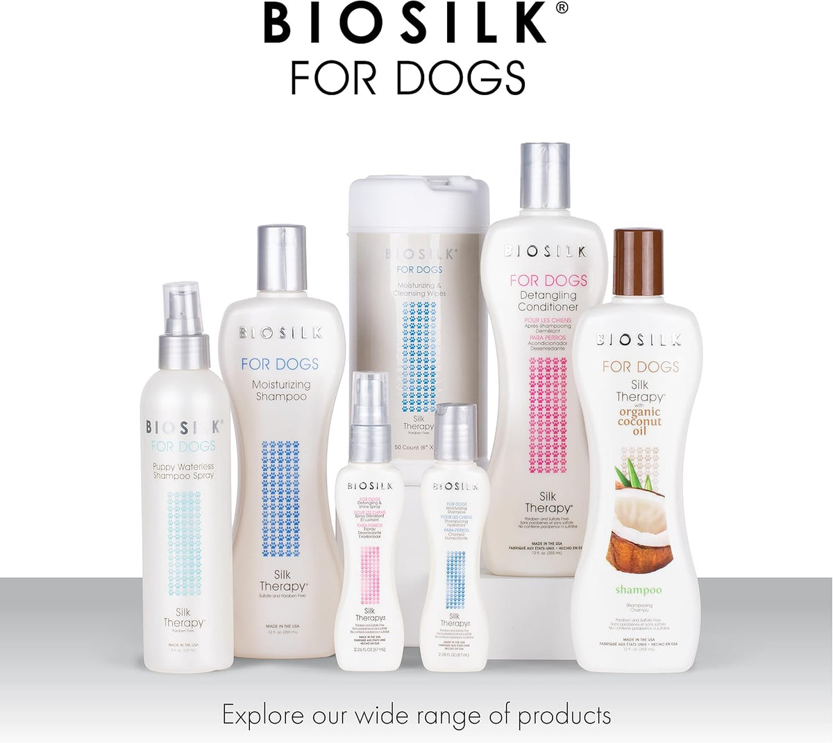 BioSilk Silk Therapy Whitening Dog Shampoo, Brightening Pet Shampoo with Silk Protein for White and Light Colored Coats, Enhances Shine and Softness, pH Balanced Dog Wash, 12 Fl Oz