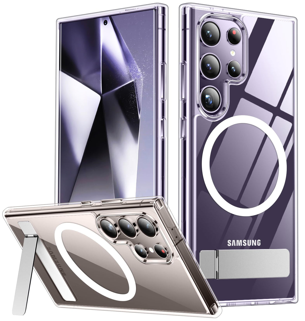 SPIDERCASE for Samsung Galaxy S26 Ultra Case,Built-in Stand,Clear