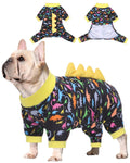 CuteBone Dinosaur Costume Dog Pajamas, Stretchy Spandex Crystal Velvet Sleepwear Coat for Small Dogs, Soft & Warm Pet Outfit Clothes for Cold Weather, Cozy Pullover Design COSP05XXL