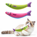PetBusy Cat Toys with[5000mg A+Natural Catnip &Silvervine] [Baby Grade] Interactive Soft Chew Kicker Cat Toys for Indoor Cats & Kittens, [Crinkle &Bell] Fish Sound Toy, Drives Bored Cat Crazy with Fun