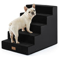 COZY KISS Dog Stairs for Small Dogs, 5 Tier Wider Pet Stairs for High Beds, 23.6" H Non-Slip Dog Steps for Old Cats, Puppies, Small Medium Dogs, 19.7x29.5x23.6 inch, Beige
