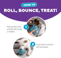 Outward Hound by Planet Dog Snoop Dog Toy – Treat‑Dispenser Puzzle Ball, Interactive Slow Feeder, Medium to Large Dogs, Bouncy & Mint-Infused, Blue, 5"