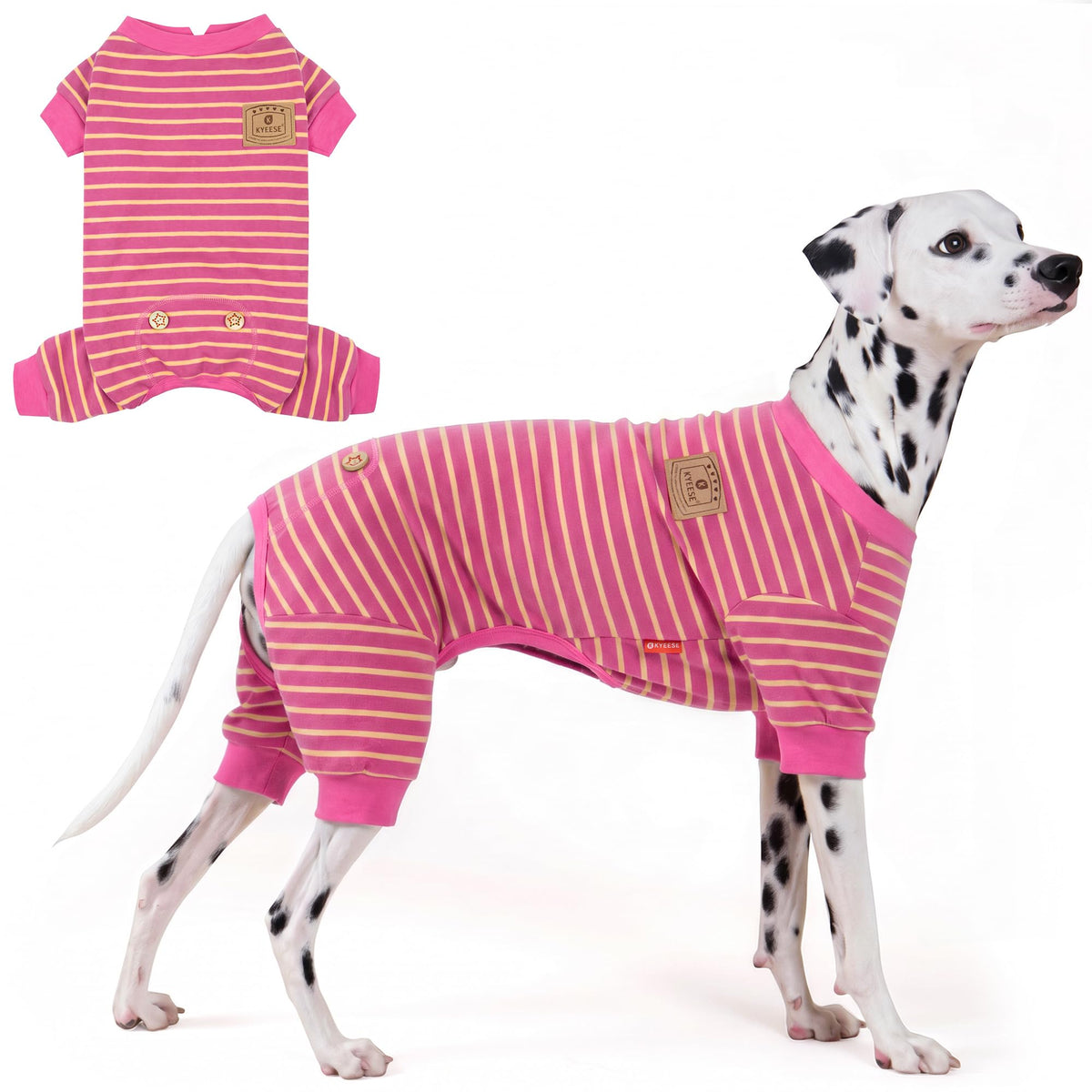 KYEESE Striped Dog Pajamas for Medium Large Dog Stretchy Onesie Daily Wear