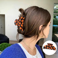 CAVETEE 4 Pack Halloween Hair Claw Clips for Women, Bat Ghost Cat Pumpkin Printed Acrylic Hair Clips for Holiday Party