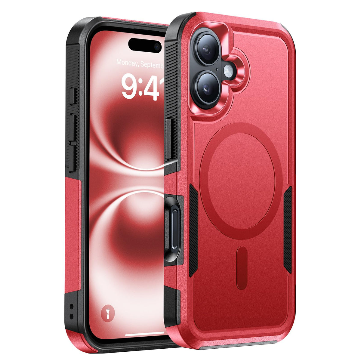 Magnetic for iPhone 17 Case Rugged Dual-Layer Shockproof Black