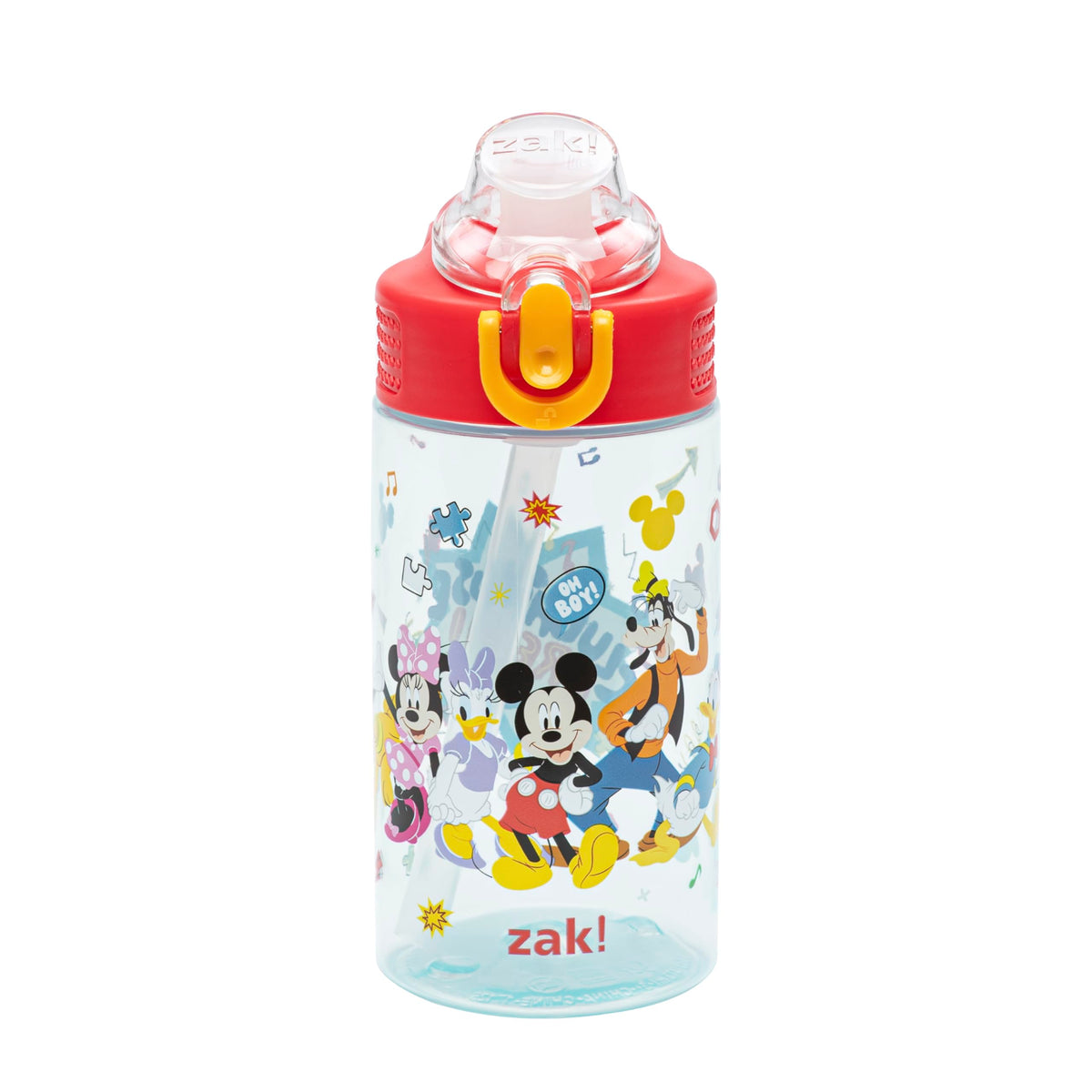 Zak Designs Sanrio Hello Kitty Sage 16oz Leak-Proof Straw Kids Water Bottle | BPA Free, Durable Plastic, Cupholder Friendly, Dishwasher Safe, Easy to Clean, Lid Lock, Handle, For School, Home, Travel
