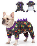 CuteBone Dinosaur Costume Dog Pajamas, Stretchy Spandex Crystal Velvet Sleepwear Coat for Small Dogs, Soft & Warm Pet Outfit Clothes for Cold Weather, Cozy Pullover Design COSP05XXL