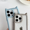 FLIRACON Cute Cat Ears Clear Phone Case Compatible with iPhone Case (Black,for iPhone 15)