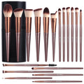 BS-MALL Makeup Brush Set 18 Pcs Professional Foundation Powder Concealers Eyeshadow Blush Synthetic Makeup Brushes with Labeled instruction Black Case Upgraded Version