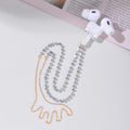 EGEN Ultra Strong Magnetic Airpod Pro Strap Anti-Lost Cord Sports Lanyard Compatible with Airpods 3rd 2nd Generation Pro 3 2 1, 72cm (Silver gray crystal)