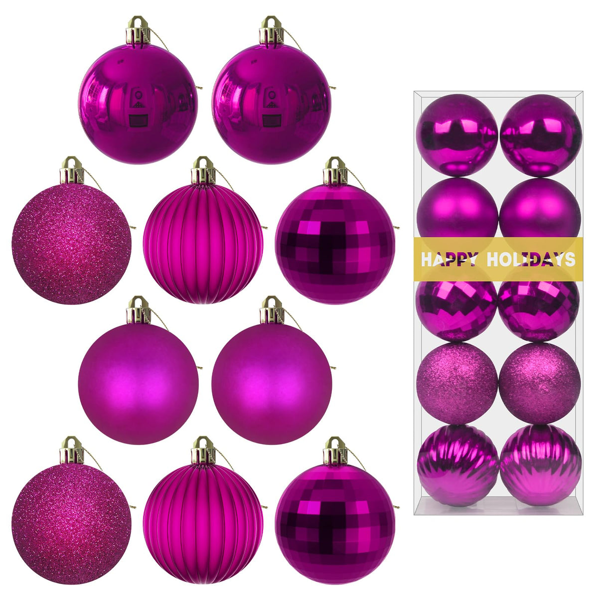 White 4.0" Large Christmas Balls - Christmas Tree Decoration Ornaments Shatterproof Hanging Balls for Birthday Halloween Holiday Wedding Decorations Set of 4pcs