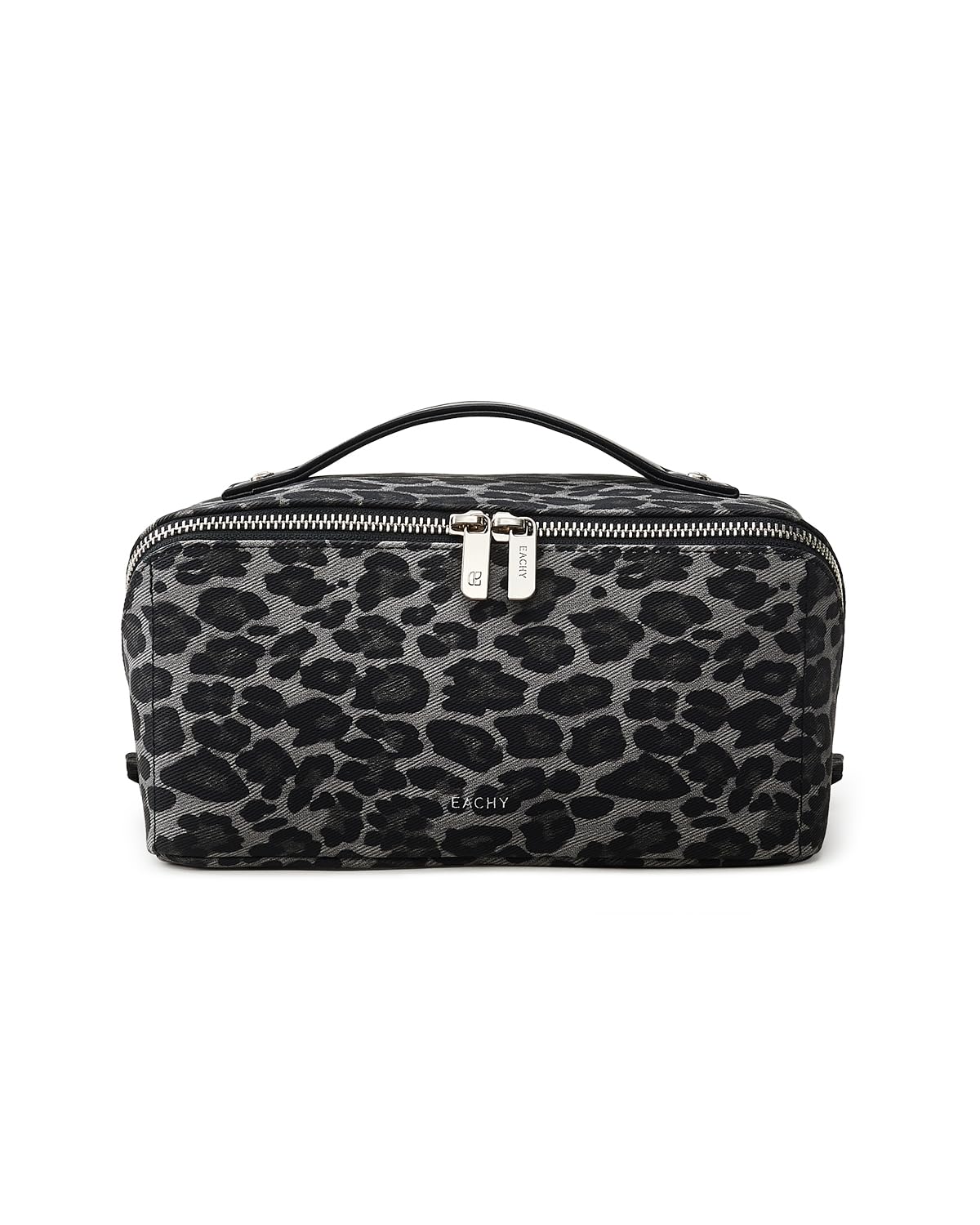 EACHY Travel Makeup Bag, Large Capacity Cosmetic Bag for Women, Waterproof PU Leather, Flat Open Portable Toiletry Bag for Skincare, Brushes & Travel Essentials