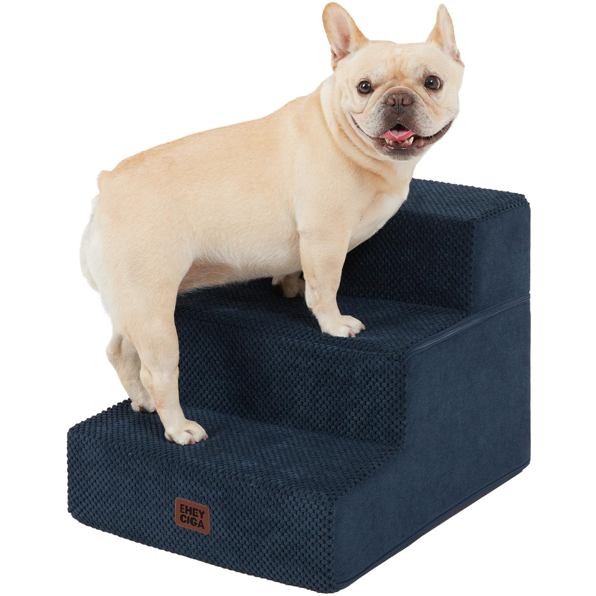 EHEYCIGA Dog Stairs for Bed 18" H, 4-Step Dog Steps for High Bed, Pet Steps for Small Dogs and Cats, Non-Slip Balanced Pet Ramp Indoor, Grey