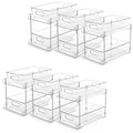 Vtopmart 4 Pack Pull Out Bathroom Under Sink Organizer (S-Standard) | Slide-out drawers, Multi-purpose storage, Clear visibility, Easy Set-up