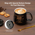 Coffee Mug Warmer & You are Awesome Mug Set, Electric Cup Warmer for Desk