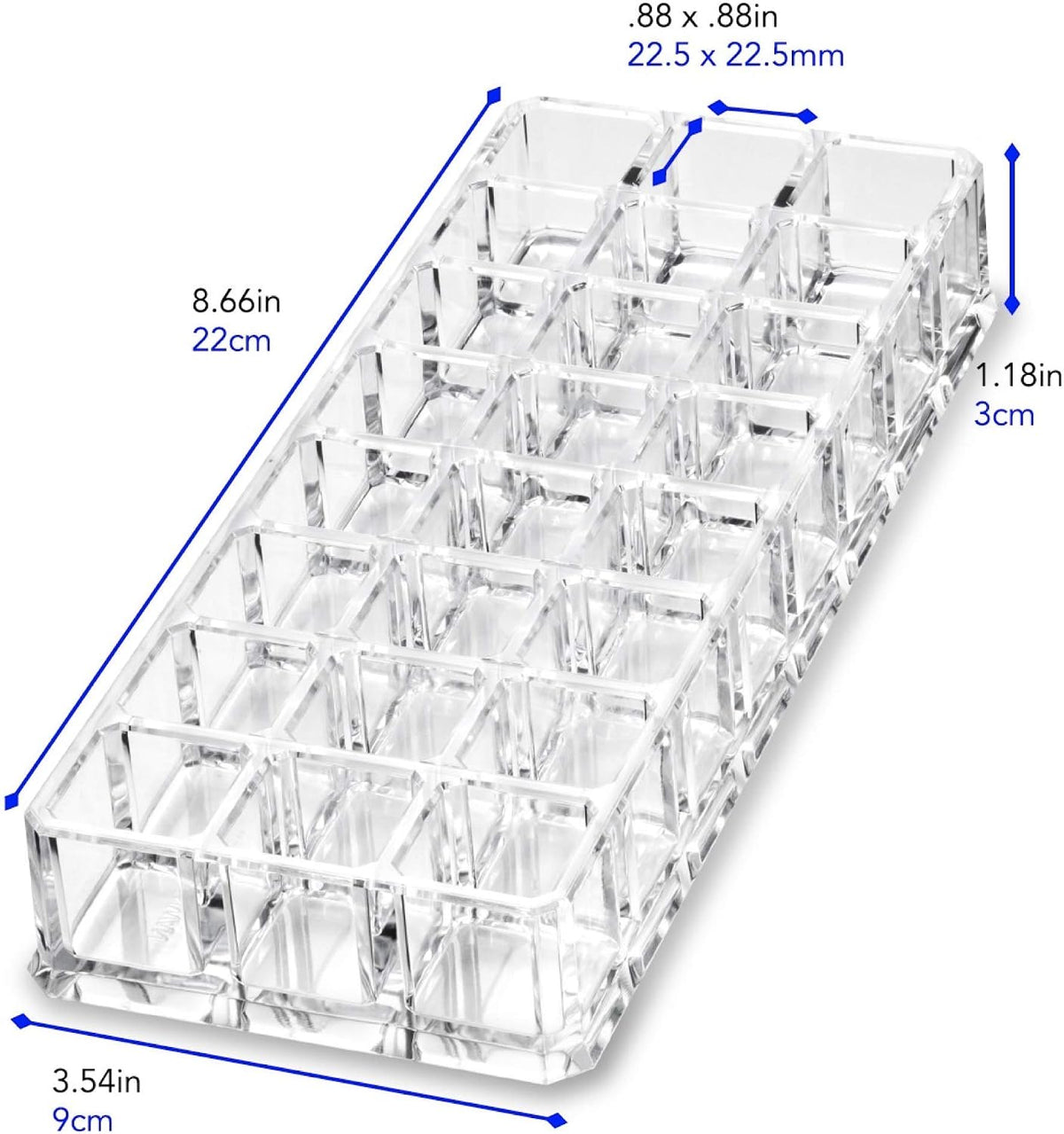 byAlegory Premium Beauty Organization Acrylic Lipstick Organizer & Beauty Container 24 Space Storage (Clear)