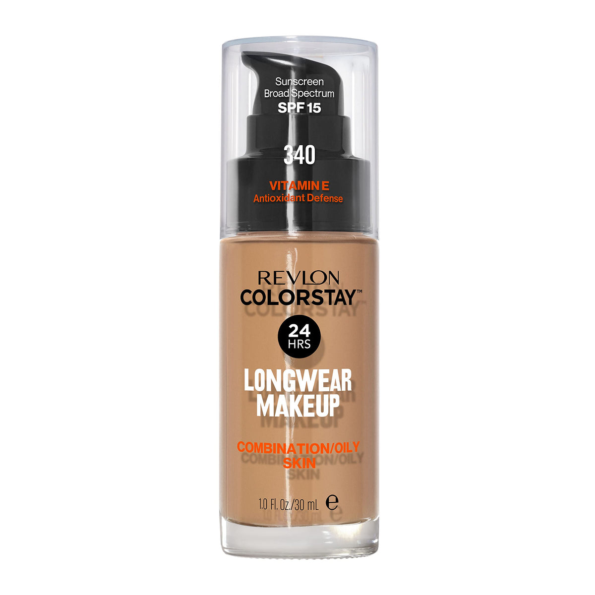Revlon Liquid Foundation, ColorStay Face Makeup for Combination & Oily Skin, SPF 15, Medium-Full Coverage with Matte Finish, 360 Golden Caramel, 1 Fl Oz