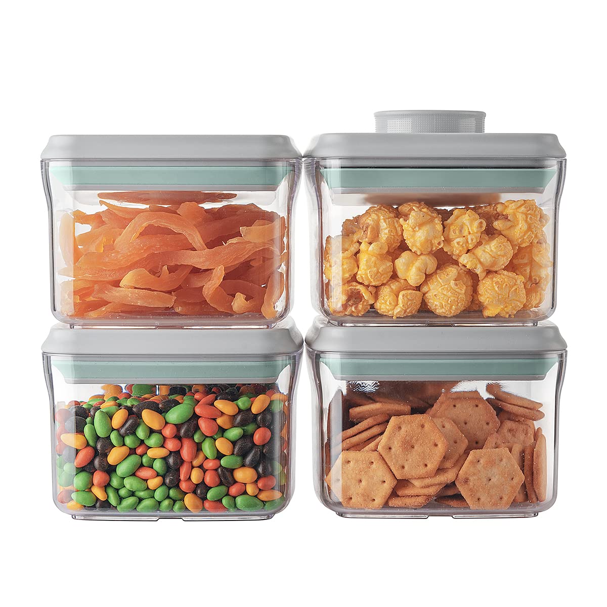 Pop Airtight Food Storage Containers with Lids for Kitchen Pantry Organizing Stackable Container for Cereal Snack Flour Sugar Coffee Spaghetti -12 Pcs(1.2, 2.0, 2.7, 3.3qt)*3