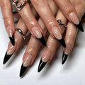 Stilettos Press on Nails White French Tip False Nails Glossy Extra Long Natural Glue on Nail Reusable Artificial Acrylic Stick on Nail for Women