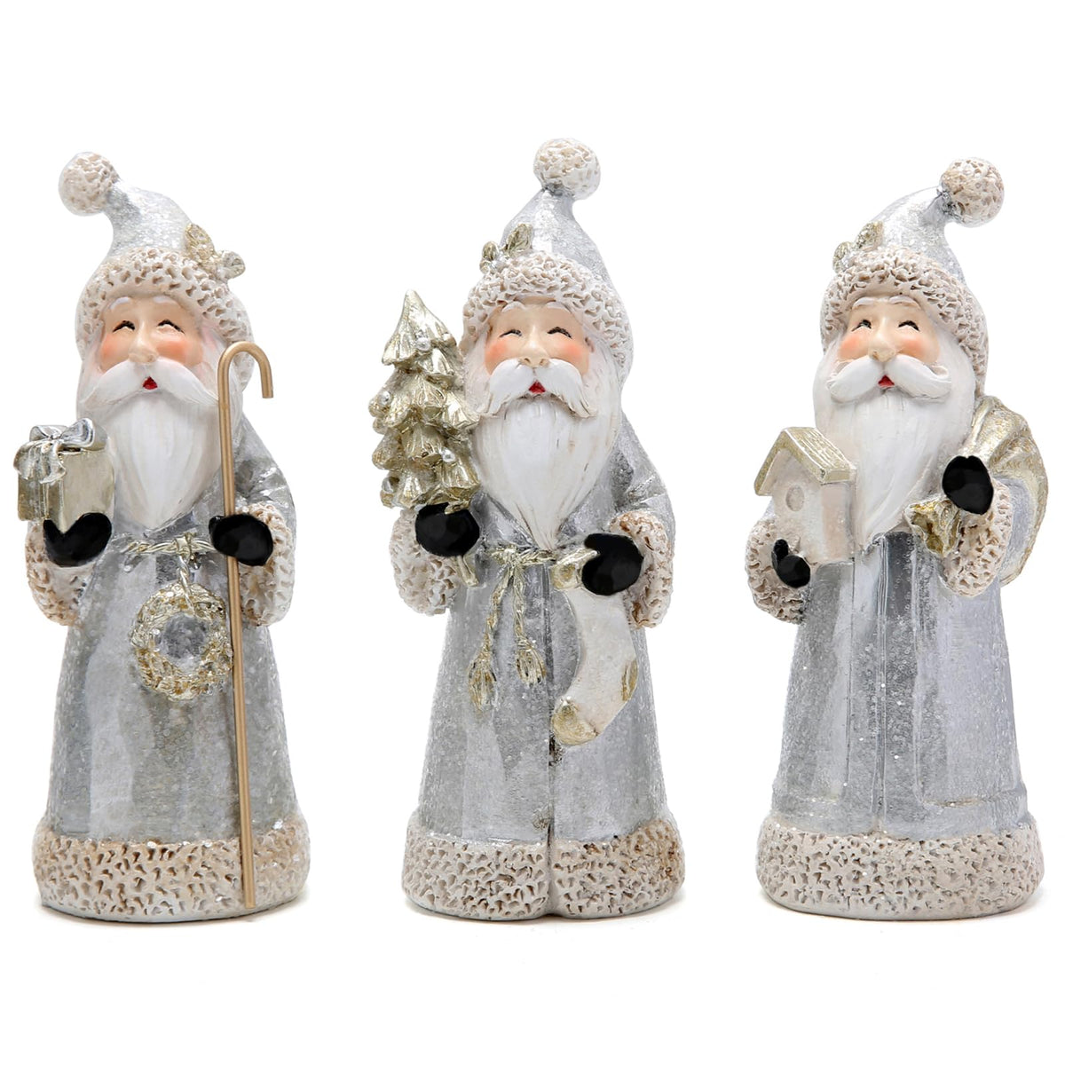 Hodao Santa Claus Decorative Figurine - Home Decor - Autumn Thanksgiving - Handcrafted - Perfect Choice for Christmas Home Decor and Indoor Holiday Display(3 PCS) (Red)