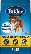 Bil-Jac Adult Select Dry Dog Food | Fresh Chicken Recipe | 6 lb Bag | Probiotics for Everyday Immune System Support, 5 lbs Fresh Chicken per Bag, Easy-to-Chew Slow-Cooked Bites