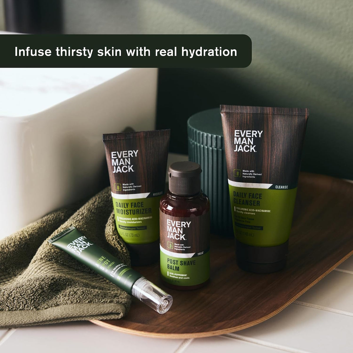 Every Man Jack Daily Face Lotion for Men, Unscented, 2.5 oz (2pk)