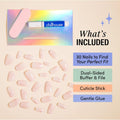 Chillhouse - Chill Tips, French Tip Press On Nails Kit - Going to the Barre (Oval) - 30 Nail Shapes & Sizes - 2 Weeks of Wear - Customizable Fit - French Manicure Kit - Women Owned, Beauty & Self Care