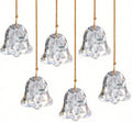 6 Pcs 2 Inch Faceted Crystal Bell Christmas Tree Hanging Ornament