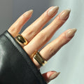 Glamnetic Press On Nails - Short Round, Glossy Fake Nails 30 Pc Full Kit | Neutral press on nails, 12 sizes. Everyday glue-on set. Waterproof, chip-resistant, up to 2 weeks wear