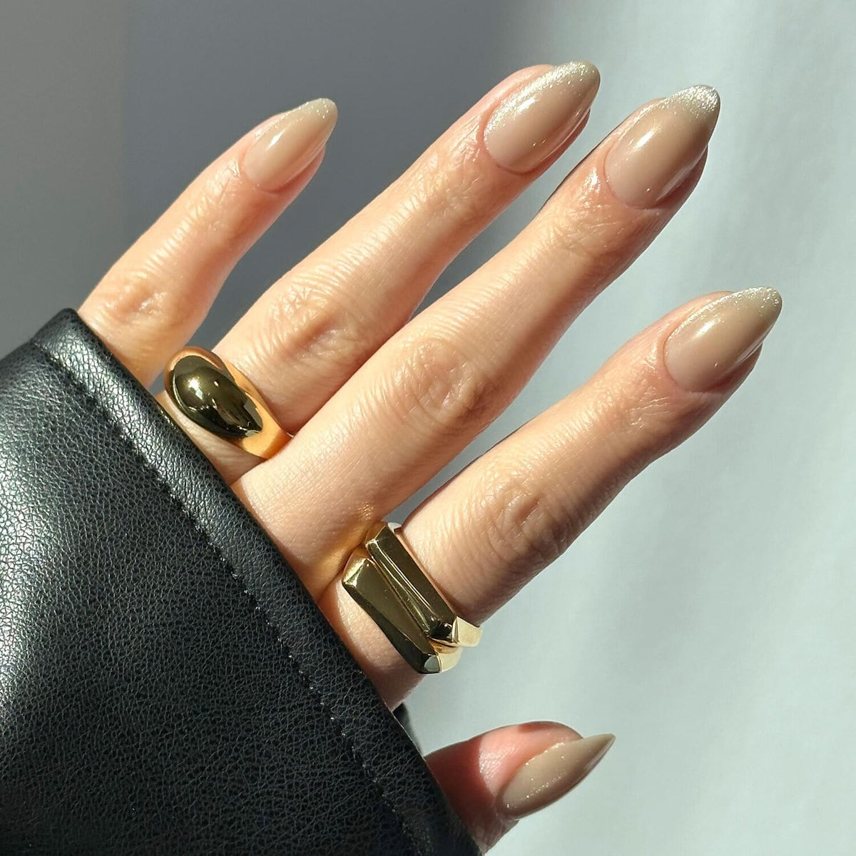 Glamnetic Press On Nails - Short Round, Glossy Fake Nails 30 Pc Full Kit | Neutral press on nails, 12 sizes. Everyday glue-on set. Waterproof, chip-resistant, up to 2 weeks wear